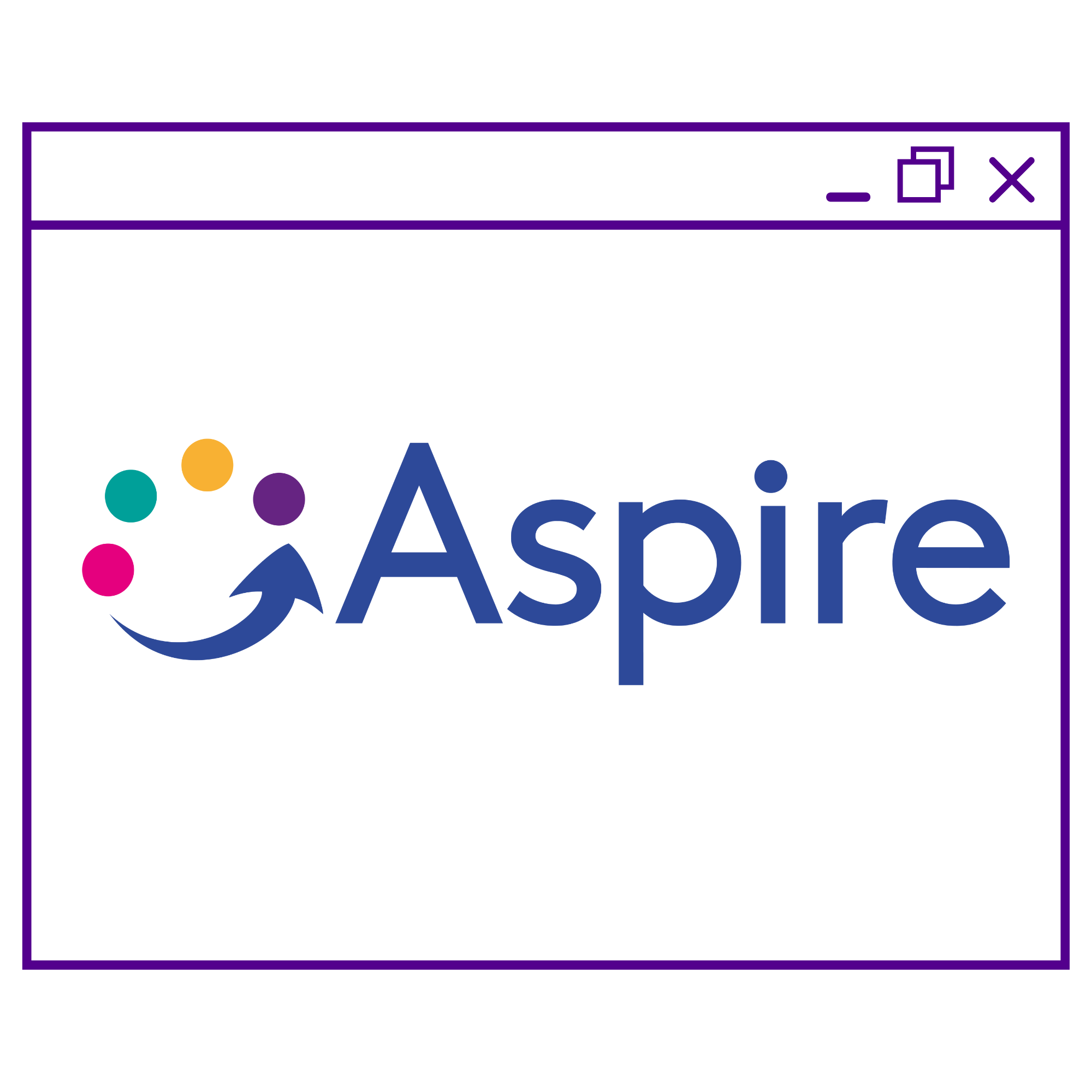 Monitor screen icon with Aspire logo