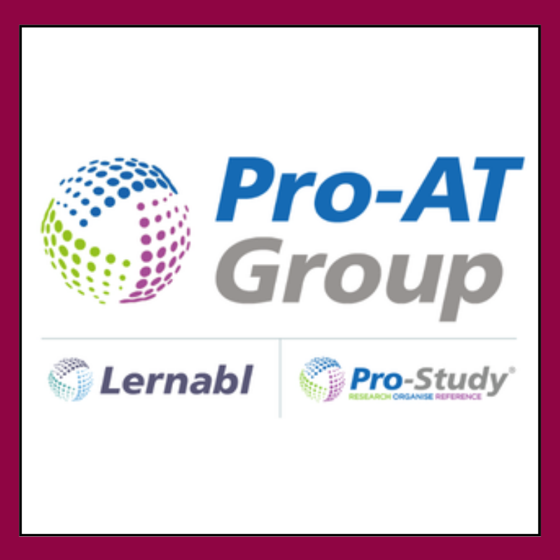 Pro-AT Group logo including product logos for Lernabl and Pro-Study