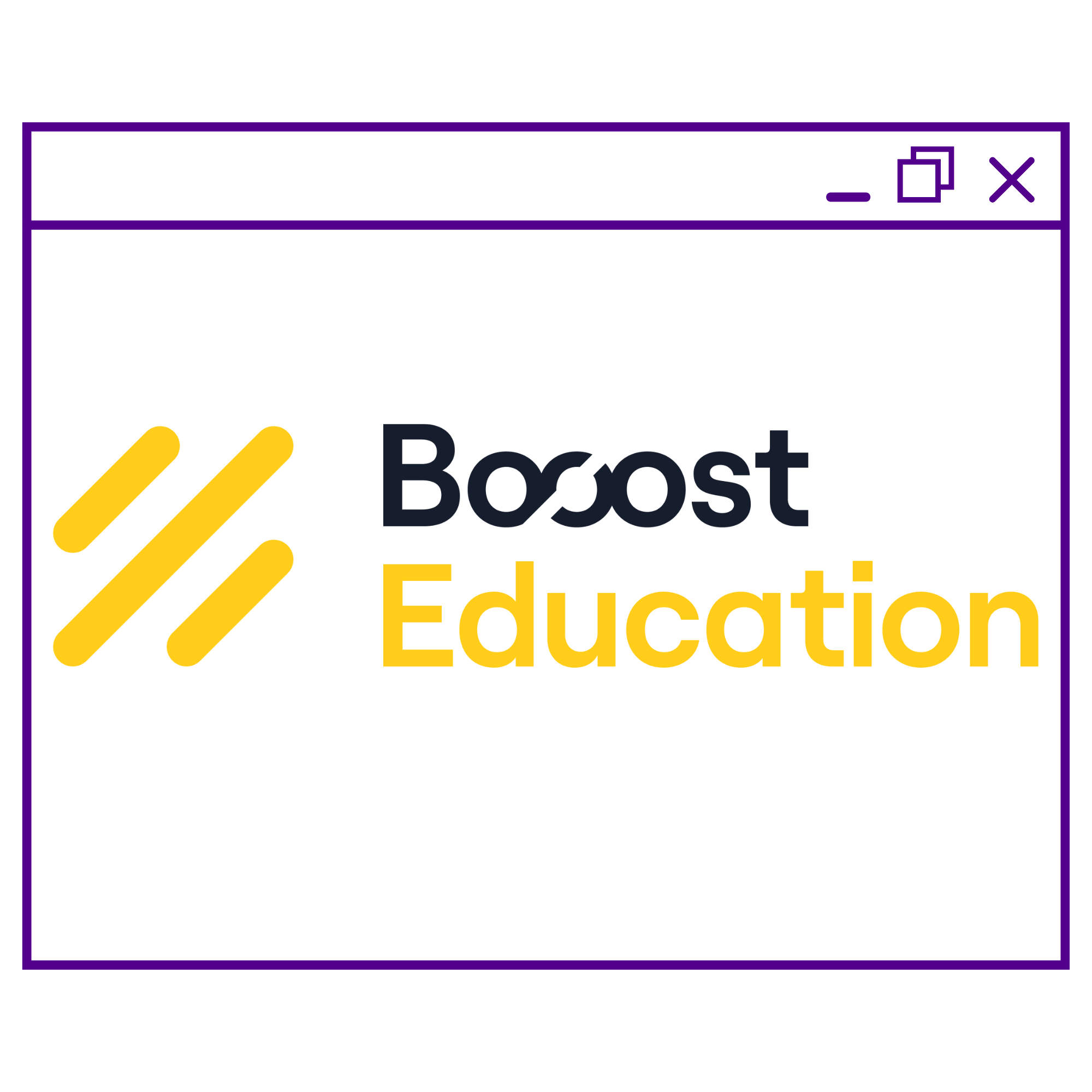 Screen window icon with Booost Education logo