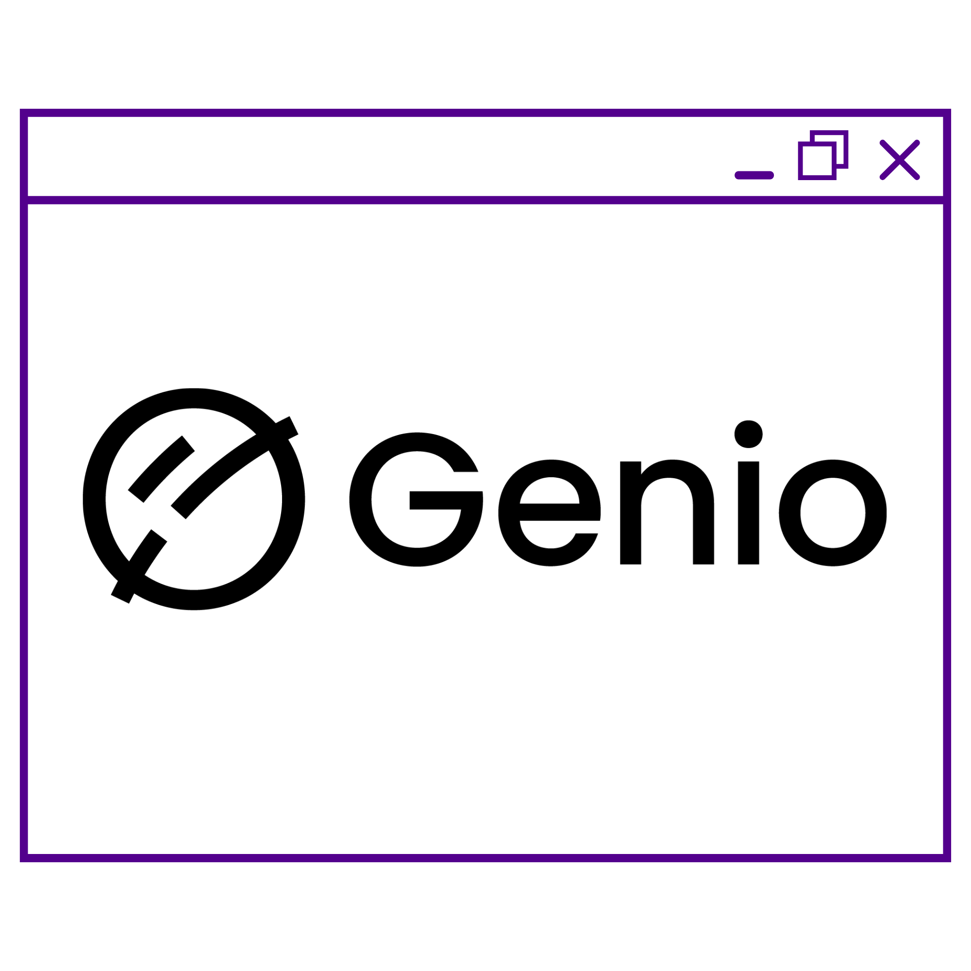 Monitor screen icon with Genio logo